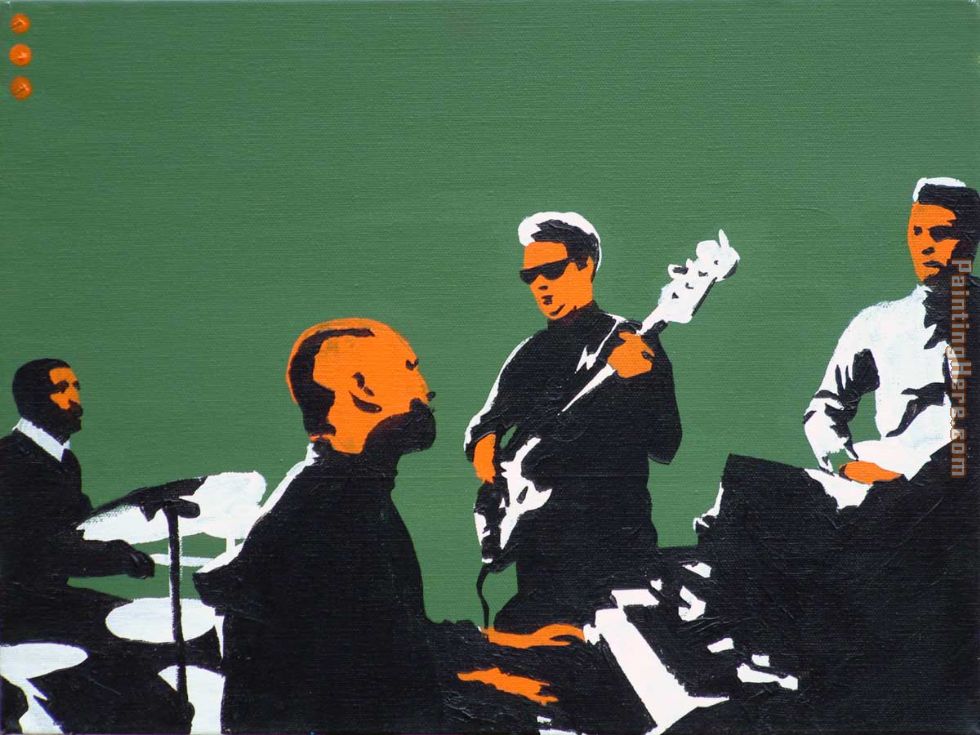 booker t & the mgs on green painting - Pop art booker t & the mgs on green art painting